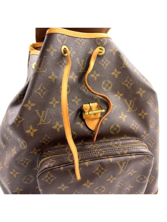 Louis Vuitton Montsouris GM Monogram Leather Brown Light Backpack Gold